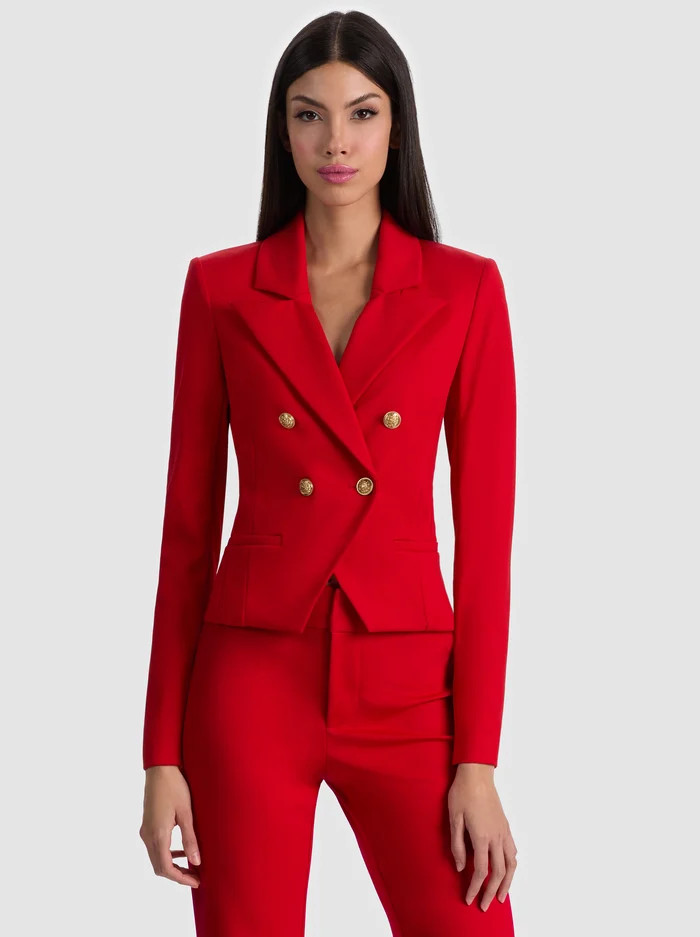 SABLE DOUBLE BREASTED CROPPED BLAZER | Alice + Olivia