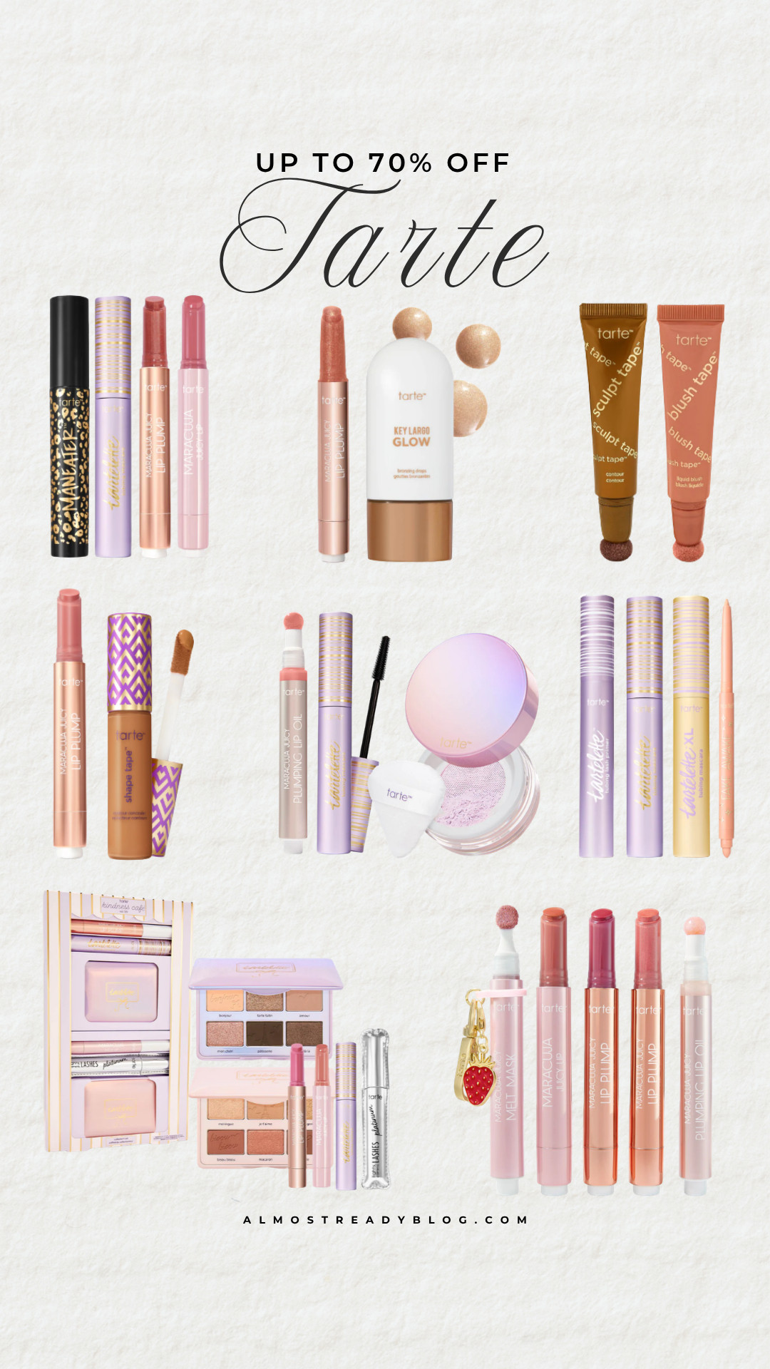 Tarte up to 70% off, summer beauty essentials, vacation makeup, glowy summer makeup, lightweight makeup products, everyday beauty favorites, cream blush, lip gloss, liquid bronzer, waterproof mascara, makeup sale

#LTKSaleAlert #LTKBeauty