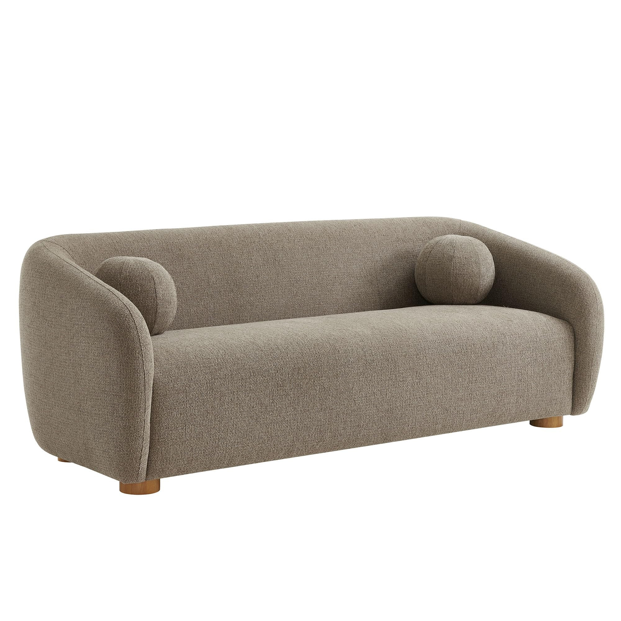 Modway Holland 85 Inch Minimalist Curved Back Sofa in Taupe – Chenille Fabric Sofa with Ball Th... | Amazon (US)