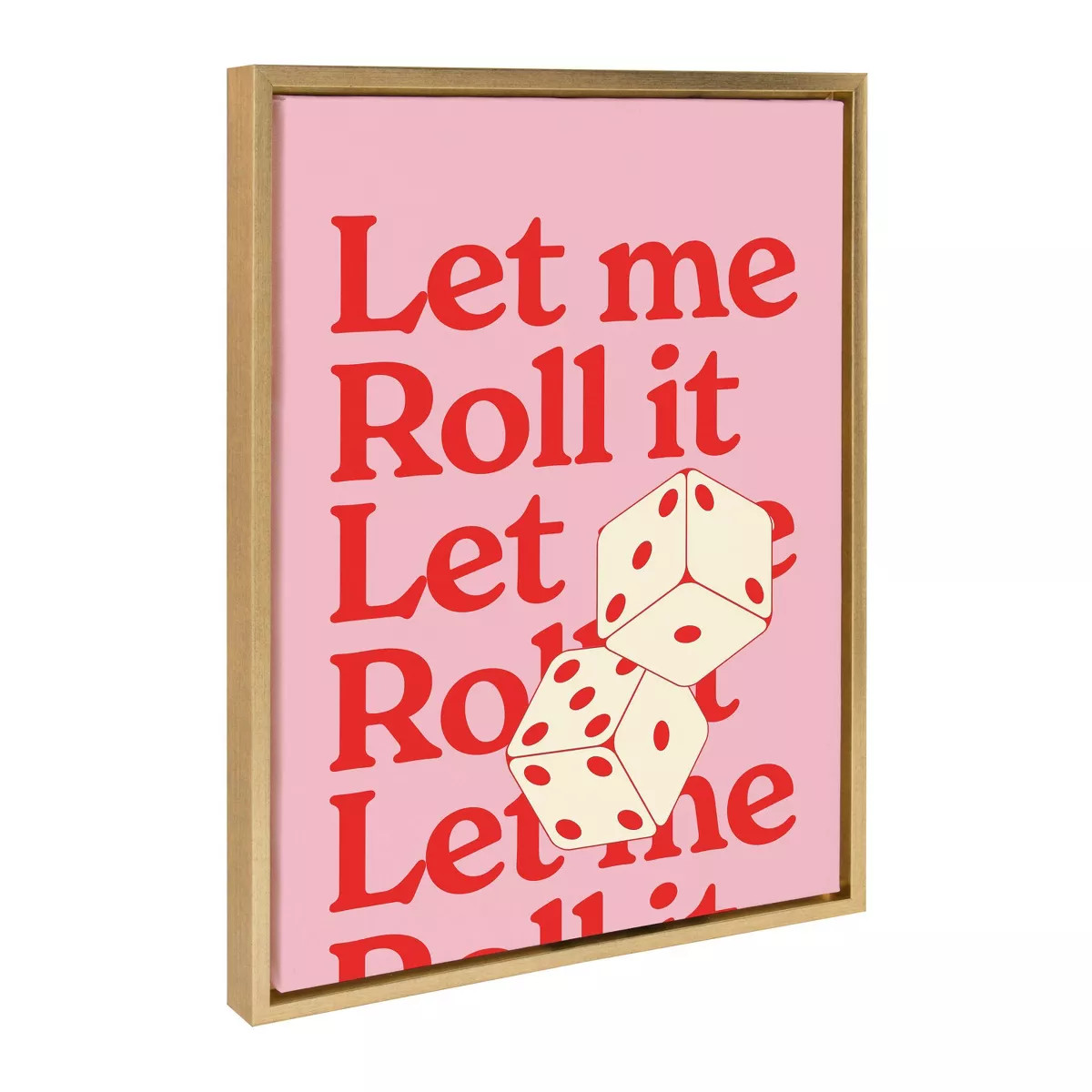 Kate & Laurel All Things Decor 18"x24" Let Me Roll It Pink Red Framed Canvas by Alli Standefer Br... | Target
