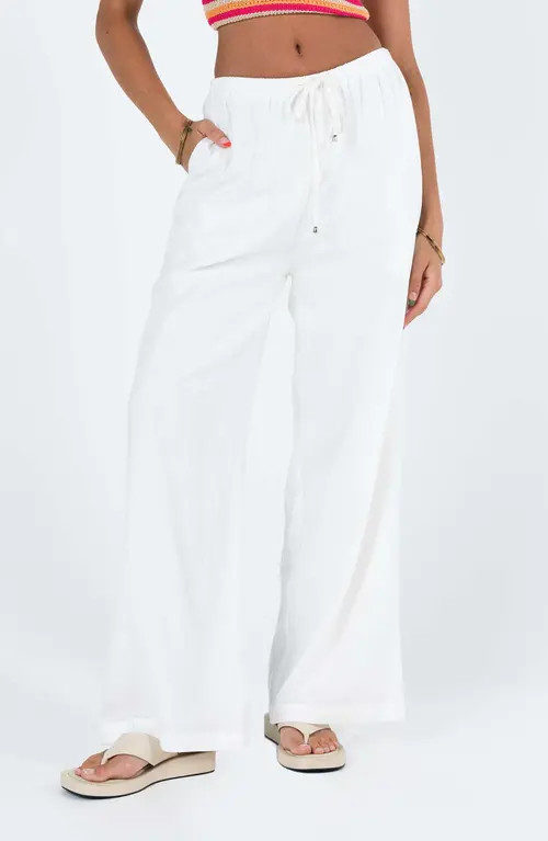 Princess Polly Ogilvie Wide Leg Pants in White at Nordstrom, Size 6 | Nordstrom