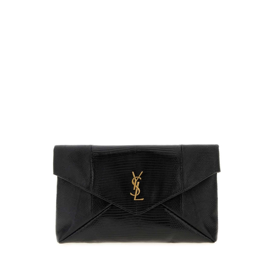 Saint Laurent Black Leather Clutch | Jomashop.com & JomaDeals.com