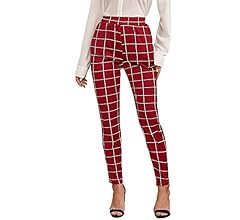 SweatyRocks Women's Pants Casual High Waist Skinny Leggings Stretchy Work Pants | Amazon (US)