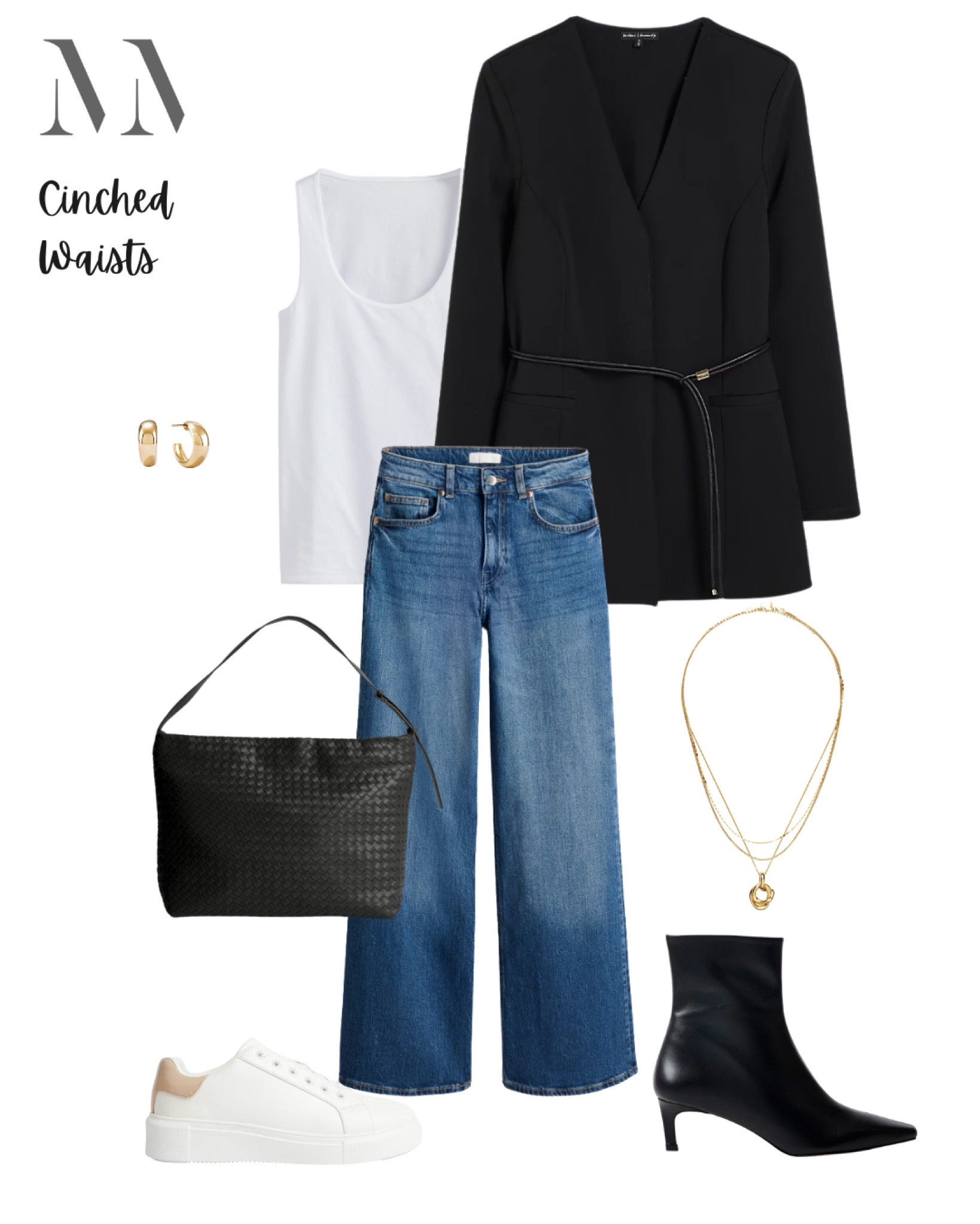 Sharp yet casual this black belted blazer and denim combo
Is a classic. Style with sleek ankle boots or trainers for a modern workwear look. 

#LTKmidsize #LTKspring #LTKuk