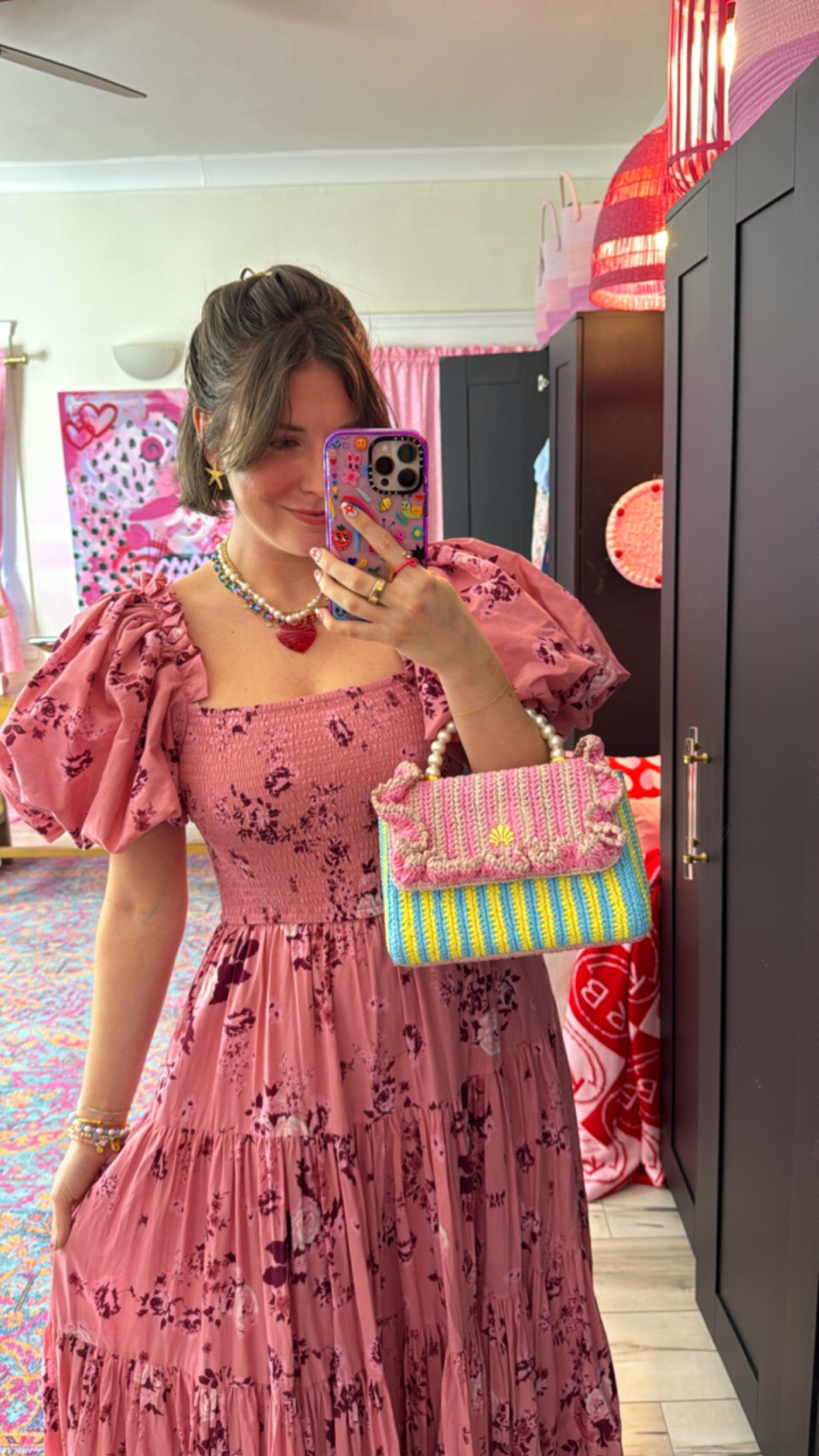purse is old from lele sadoughi but dress is SO fun for any spring occassion (especially a wedding or birthday) // runs slightly big  

 #LTKSeasonal #LTKStyleTip #LTKWedding