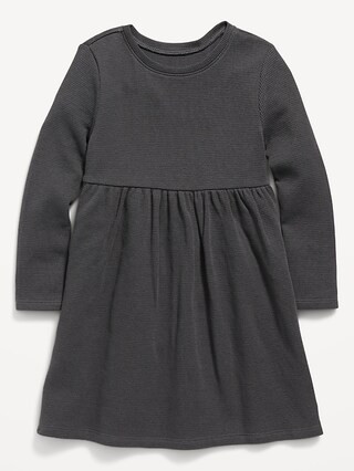 Fit & Flare Long-Sleeve Thermal-Knit Dress for Toddler Girls | Old Navy (US)