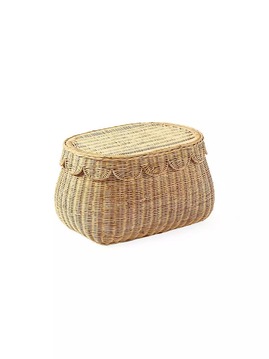 Scallop Rattan Basket | Serena and Lily
