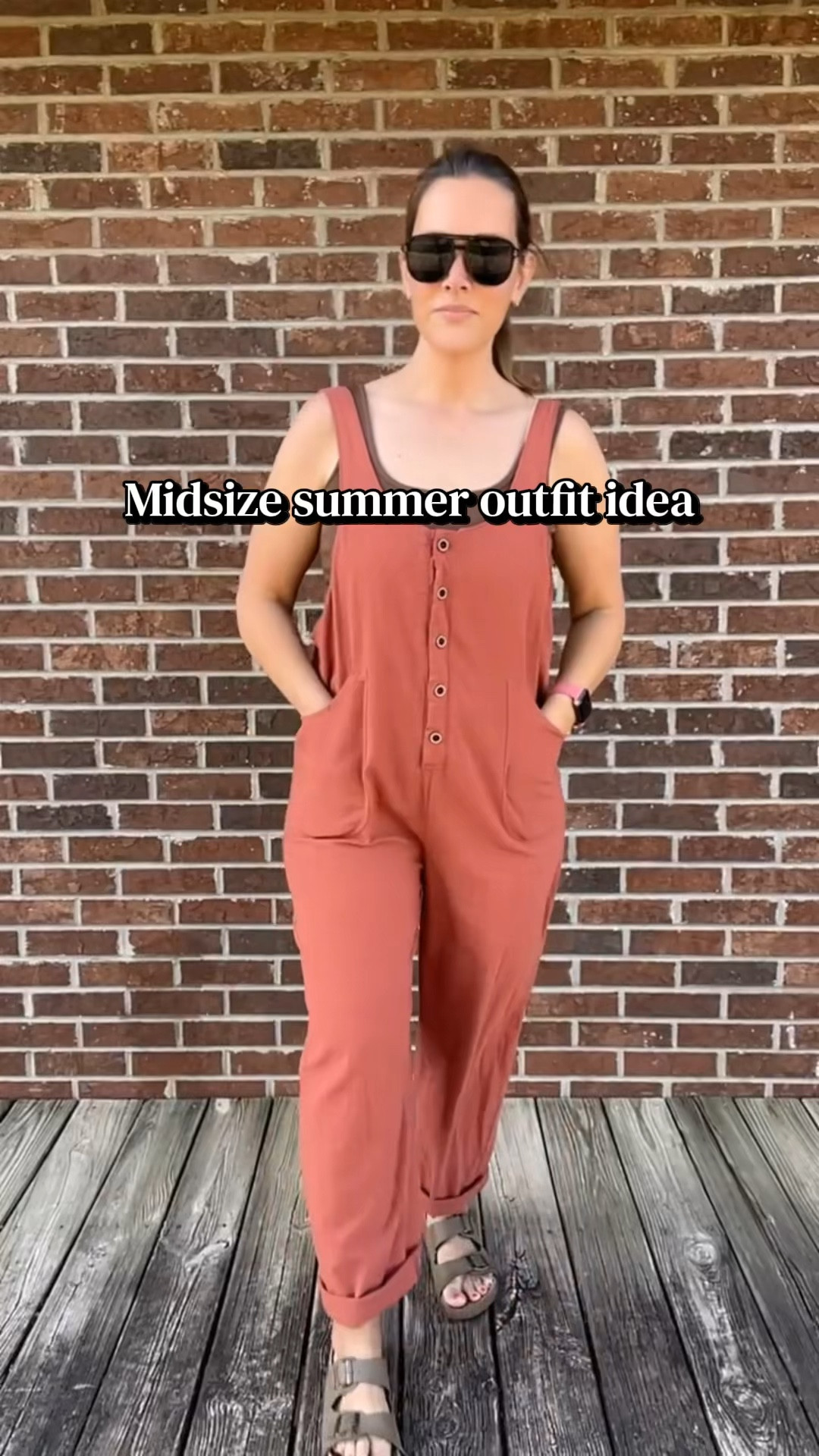 Summer outfit = DONE ☀️ This linen jumpsuit is lightweight, breathable, and perfectly hides the tummy while still looking effortlessly cute.

#LTKOver40 #LTKMidsize #LTKmomlife