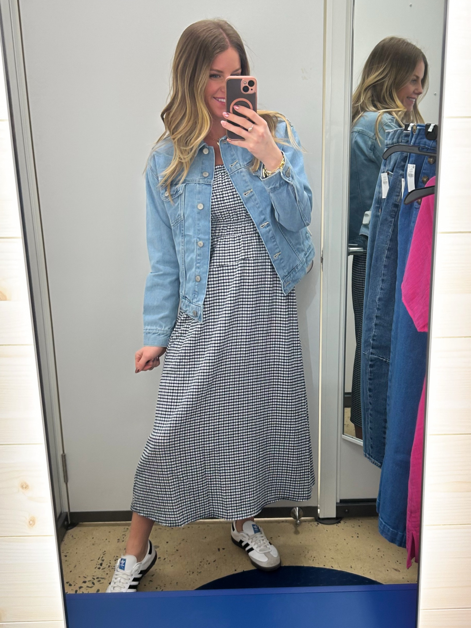 This dress is so cute and comfortable! Currently on sale for 20% off. Available in a few colors and sizes petite, regular and tall! Paired with a spring must have- 30% off denim jacket! Also  available in a few washes! 

#LTKFindsUnder100 #LTKSaleAlert #LTKFindsUnder50
