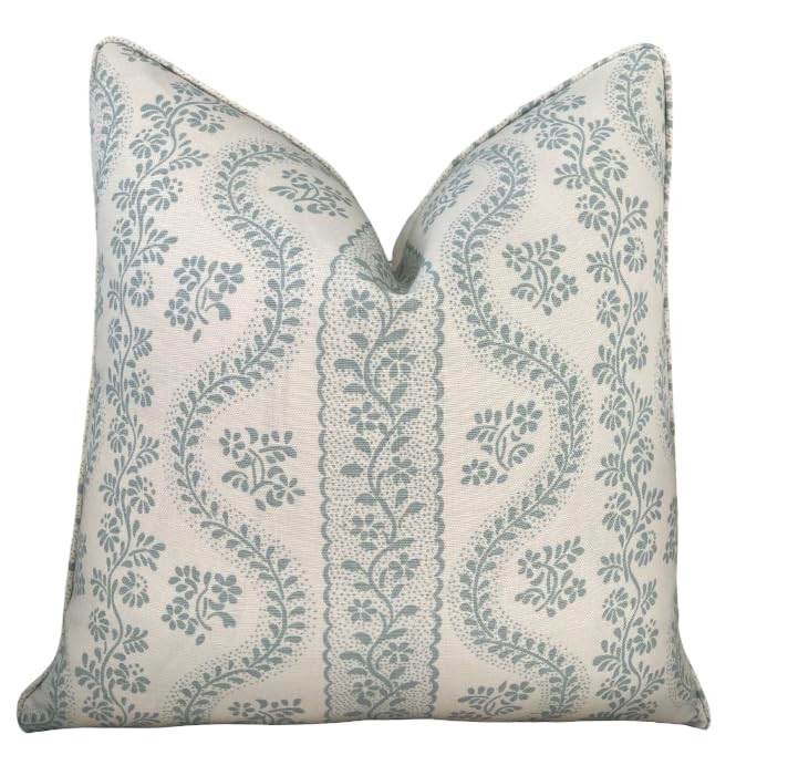 Pillow Cover Thick Cotton 20 x 20 in Double Sided Block Print Gold Zipper for Easy Removal Home D... | Amazon (US)