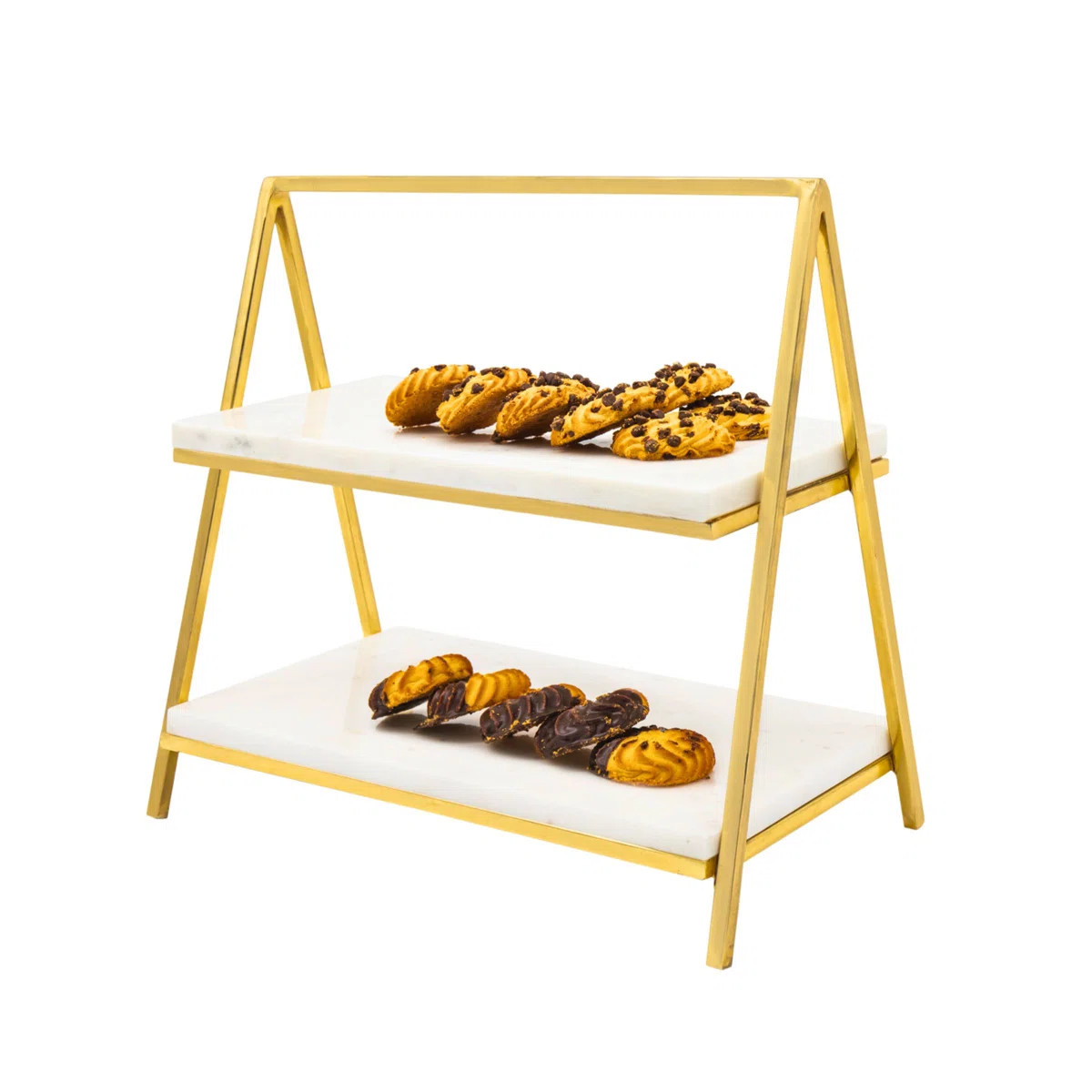 Madeline Marble Two Tiered Serving Stand | Wayfair North America