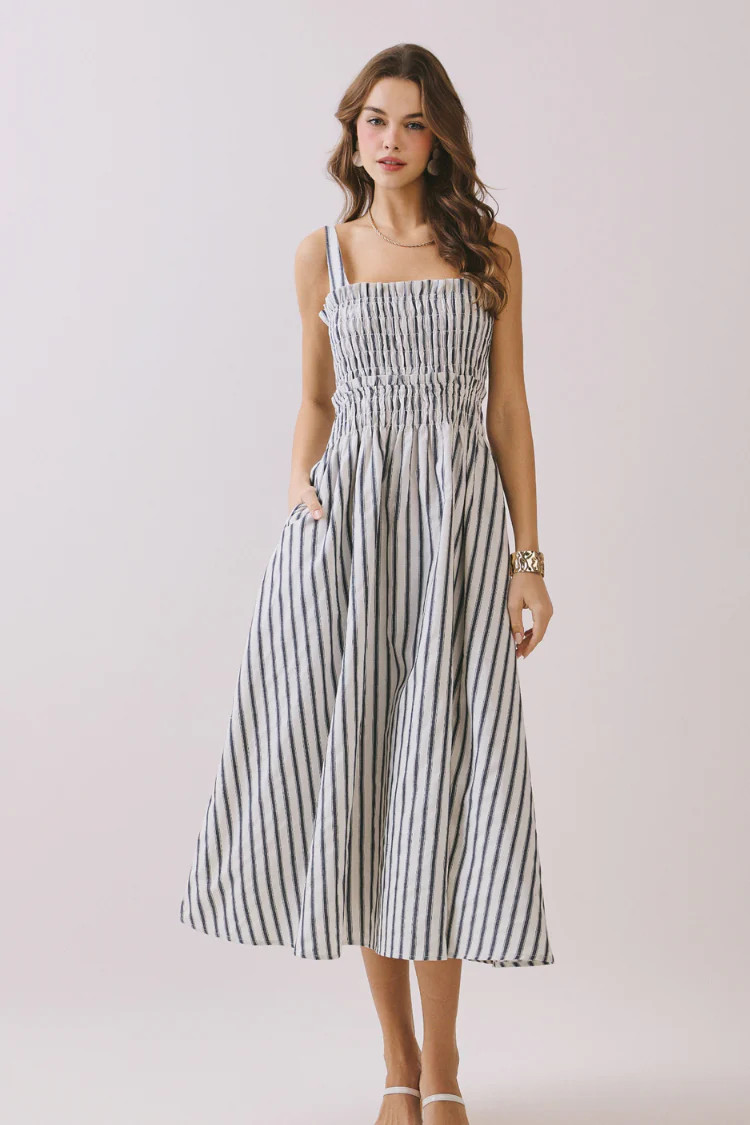 Newport Navy and White Striped Dress | Confête