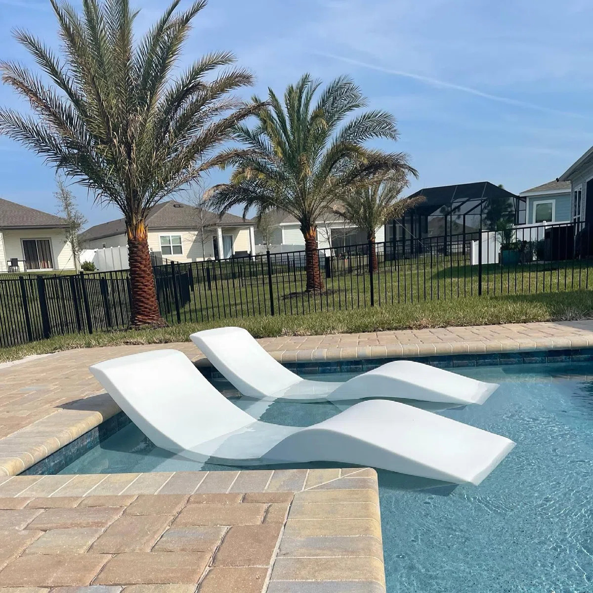 In-pool Chaise Lounger for 0-9 In. of Water (Set of 2) | Wayfair North America
