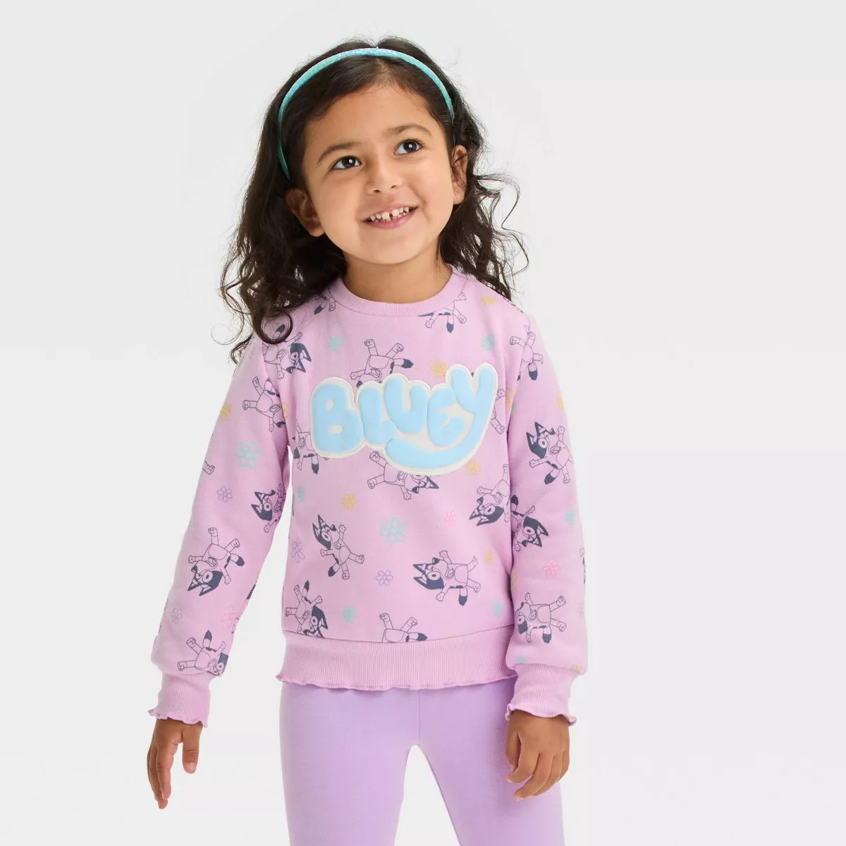 Toddler Girls' Bluey Elevated Fleece Pullover - Purple | Target