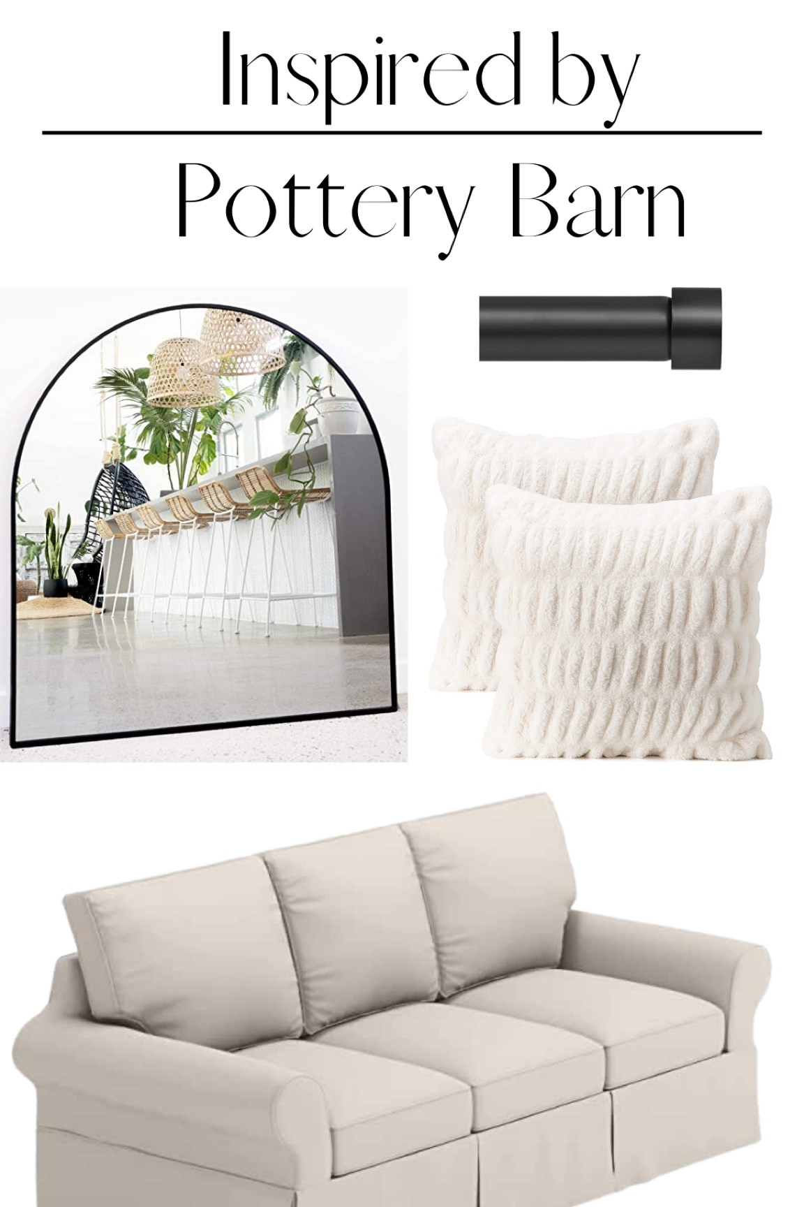 Amazon home Amazon fines classic homestyle classic home preppy home sofa couch slipcovered sofa living room family room throw pillows Black mirror arched mirror curtain rod black curtain rod budget friendly￼

#LTKunder100 #LTKSeasonal #LTKhome