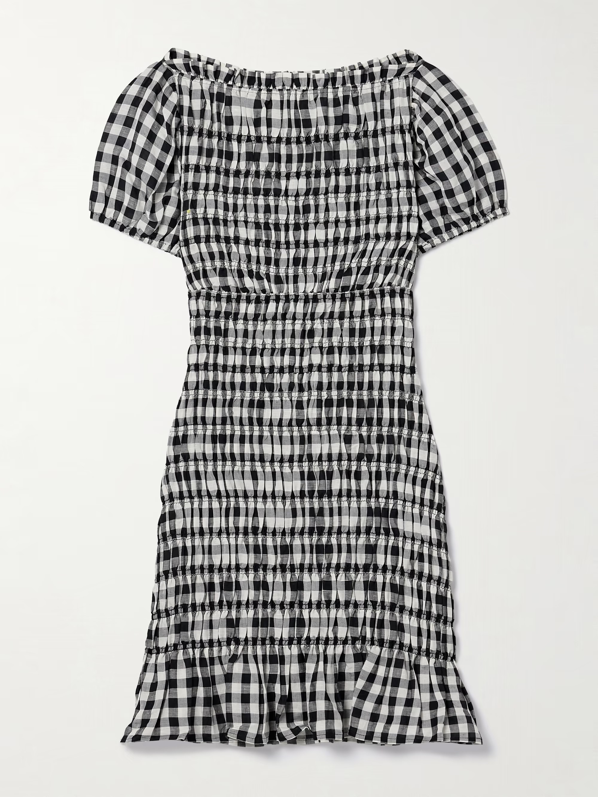 Rizzo shirred gingham voile mini dress | NET-A-PORTER (US)