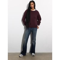 Stradivarius Knitted round neck jumper Burgundy M | Stradivarius (UK)
