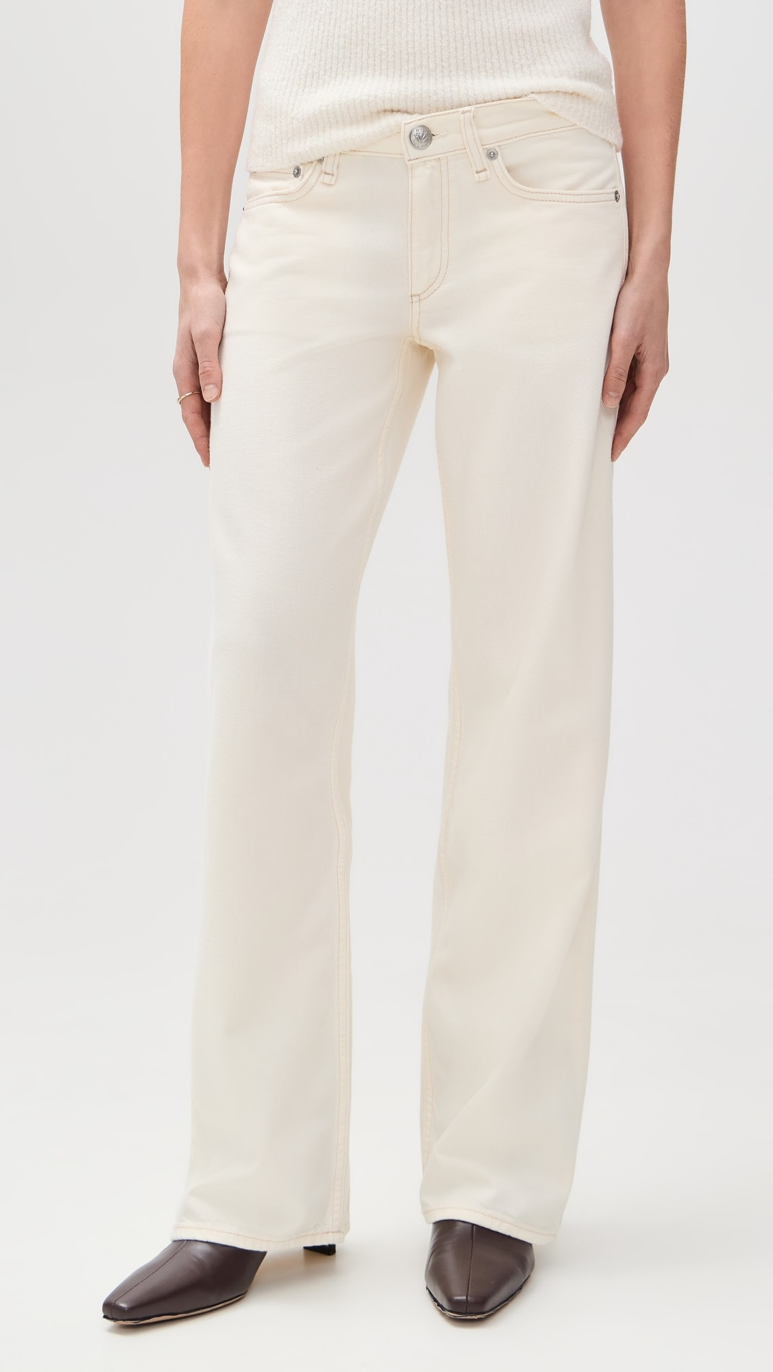 Featherweight Saige Low-Rise Full Straight Jeans | Shopbop