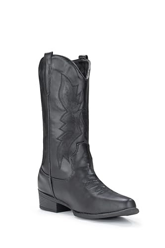 IUV Cowboy Boots For Women Western Boots Cowgirl Boots Pull On Pointy Toe Mid Calf Boots | Amazon (US)