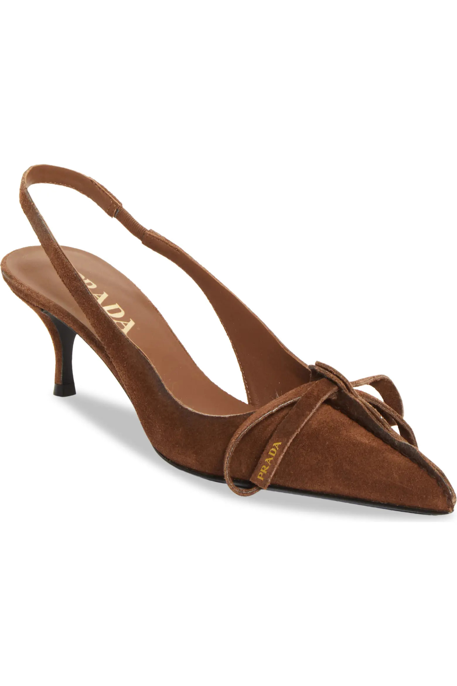 Prada Exposed Seam Kitten Heel Slingback Pump (Women) | Nordstrom | Nordstrom