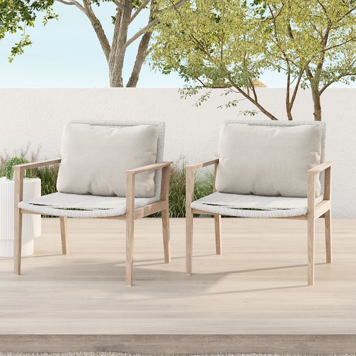 Solid Eucalyptus Outdoor Chair (Set of 2) | West Elm (US)