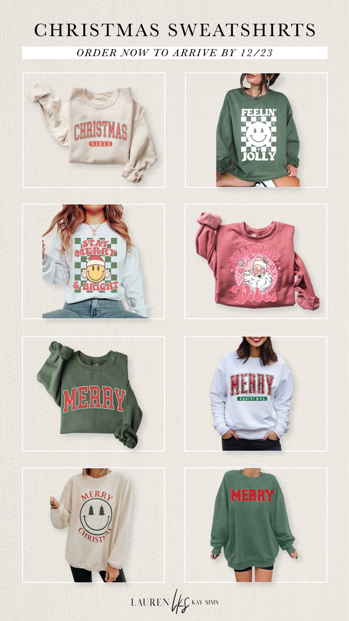 Christmas sweatshirts ❤️🎁 if you order today they will arrive before 12/23! #etsyfinds #oversizedsweatshirt #christmassweater #holidaysweater #holidayoutfit

#LTKHoliday #LTKSeasonal #LTKfindsunder100