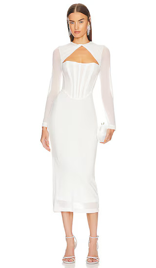 Ramona Corset Mesh Dress in Orchid White | Revolve Clothing (Global)