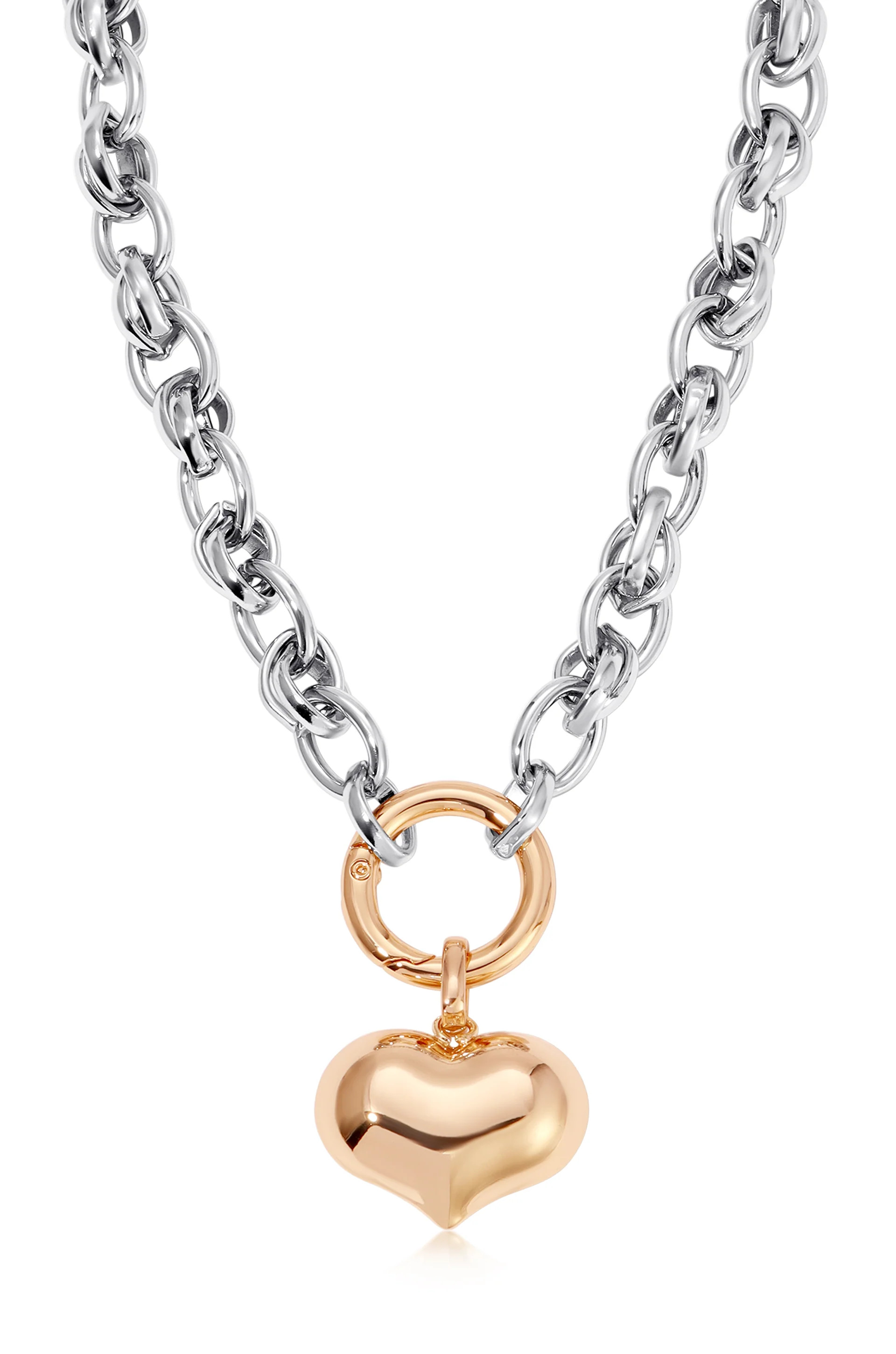 Locked in Mixed Metal Heart Necklace | Ettika