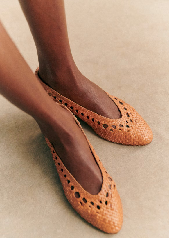 Anya Low Ballerinas - Natural woven raffia - Raffia - Sézane | Sezane Paris - US