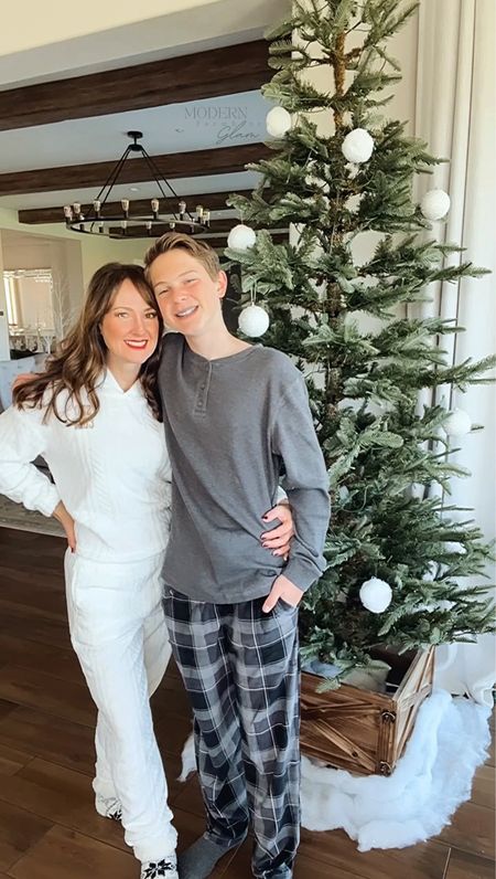 Winter Cozy Walmart Fashion Finds!❄️⛄️💙 
How adorable are these holiday jammies from @WalmartFashion? #walmartpartner  
They are SOOO soft! The white cable knit sweater look loungewear set is so soft and cozy! How cute, right?! I linked my white set and some other color options, too. 

And my son is loving his plaid PJ pants because they are silky soft and comfortable. Neutral Christmas PJs are great because you can wear them the whole season. 

Joyspun pajamas christmas gifts family christmas Jammie’s christmas family pictures clothes shirt men’s women’s kids pants christmas tree 

#LTKSeasonal #LTKhome #LTKHoliday