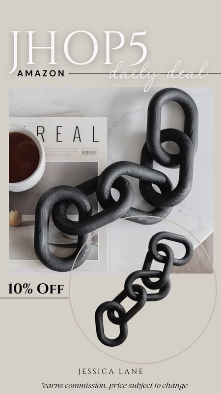 Amazon daily deal, save 10% on this gorgeous black decorative chain link. Amazon home, home decor, Home accents, decorative objects, wood chain, decorative wood chain, Amazon deal

#LTKSaleAlert #LTKHome #LTKStyleTip