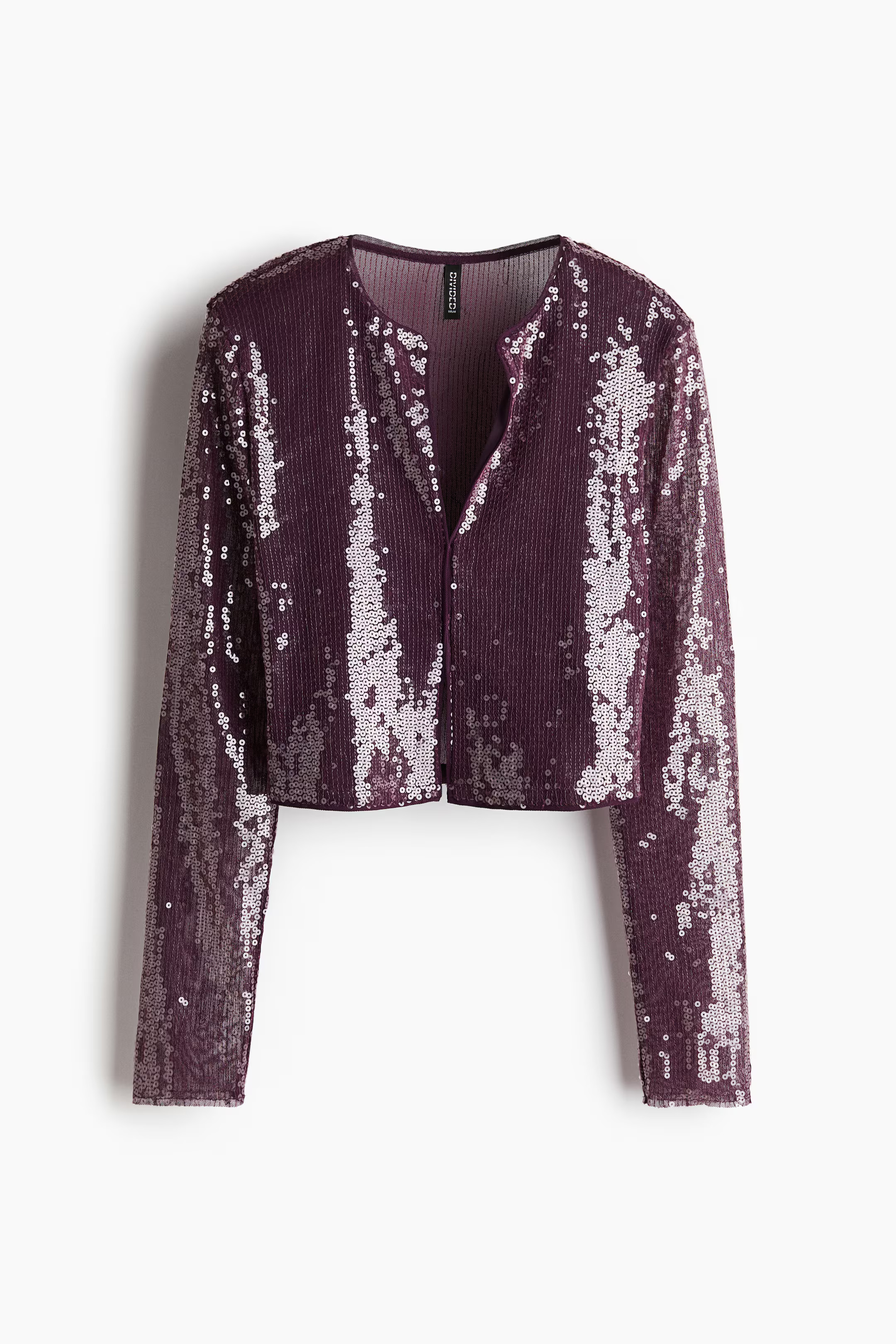 Sequined Crop Top - Dark purple - Ladies | H&M US | H&M (US + CA)
