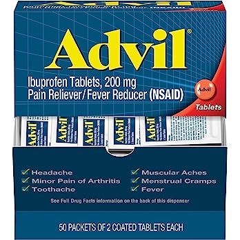 Advil Pain Reliever and Fever Reducer, Pain Relief Medicine with Ibuprofen 200mg for Headache, Ba... | Amazon (US)