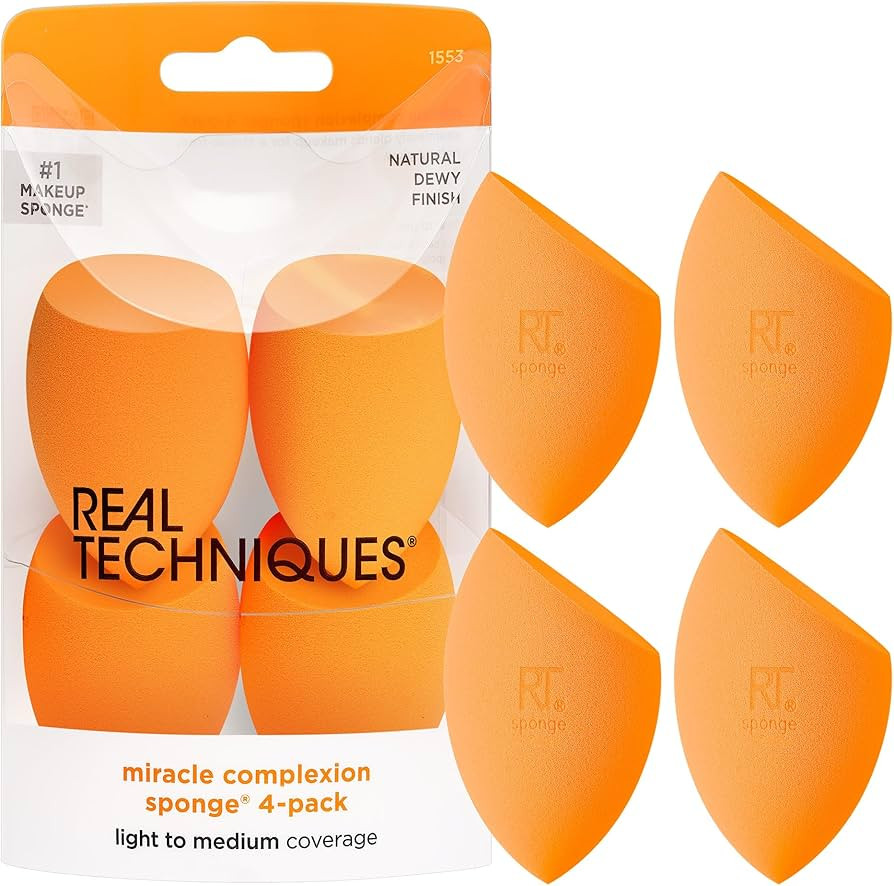 Real Techniques Miracle Complexion Sponge, Makeup Blending Sponge, For Foundation, Offers Light T... | Amazon (US)