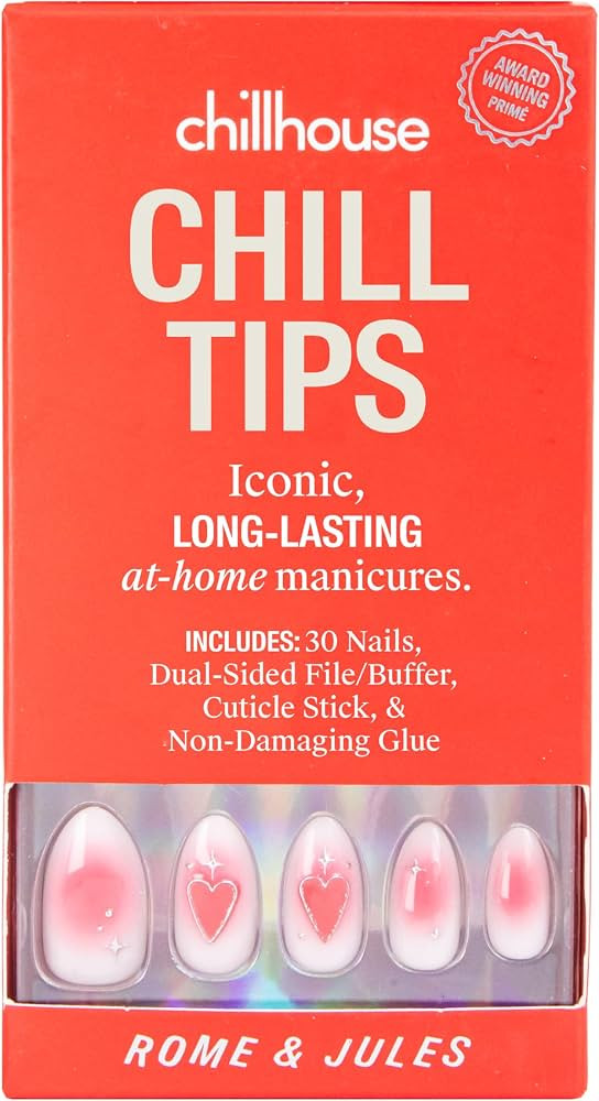 Chillhouse - Chill Tips, Press on Nails Kit - Rome & Jules (Oval) - 30 Nail Shapes & Sizes - Up t... | Amazon (US)
