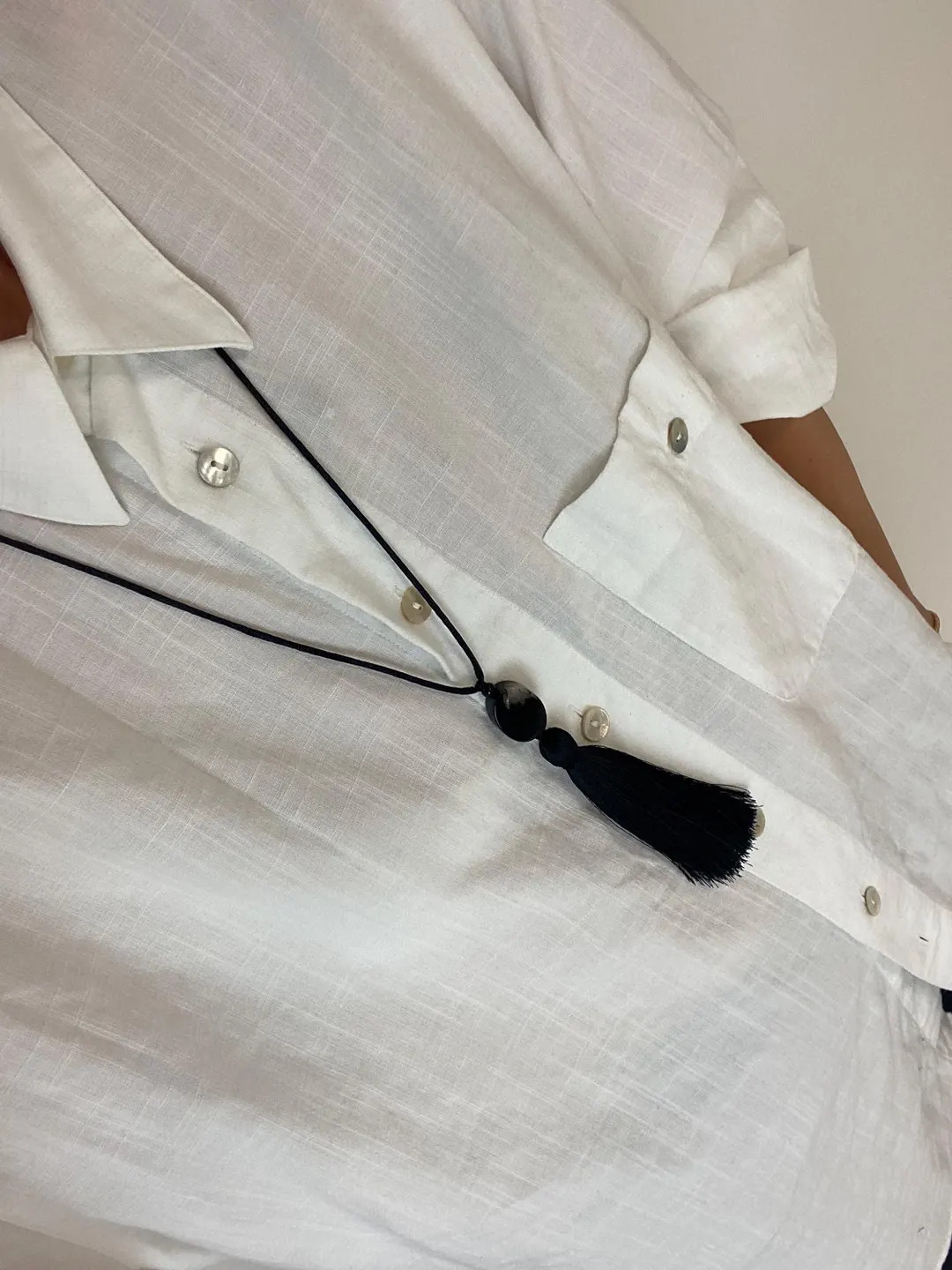 Necklace With Gemstone and Tassel | TRINITY ONYX TASSEL - Etsy Ireland | Etsy (US)