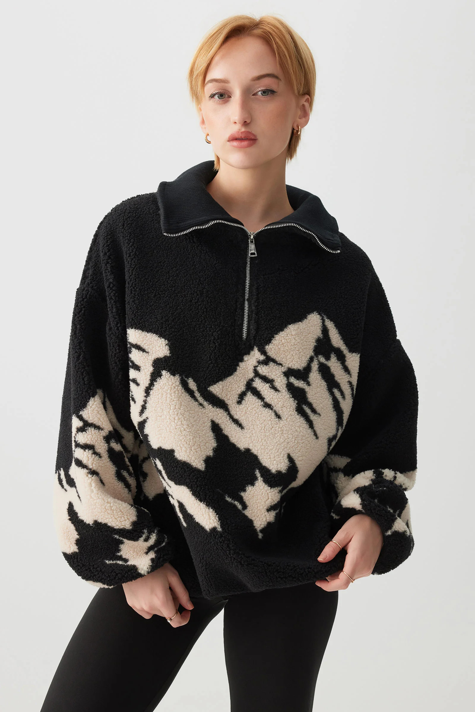 Oversized Sherpa Half Zip Sweatshirt | Ardene