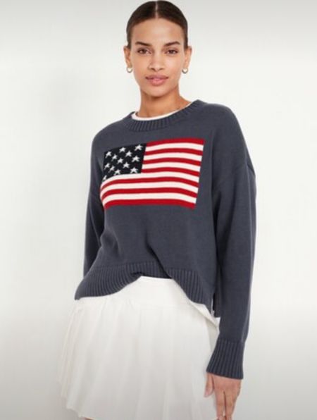 viral flag sweater - order while it’s in stock. 
got to wear with jeans and vintage white tee while in balboa 🇺🇸

#LTKStyleTip #LTKSaleAlert #LTKSeasonal