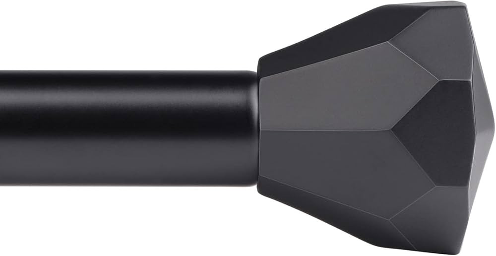 Black Curtain Rod for Windows- EUPLAR 1 Inch Window Curtain Rod 36 to 72 Inch Adjustable with Dia... | Amazon (US)