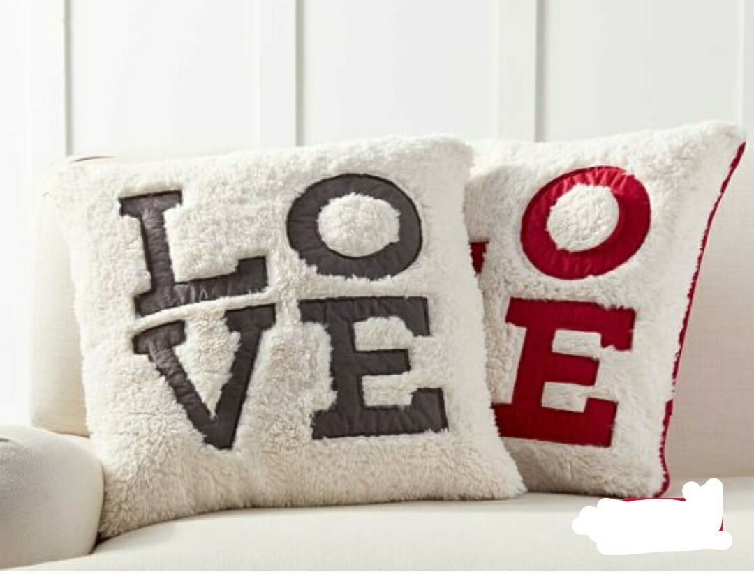 Pottery Barn Love Sherpa Pillow Cover 20" Gray NEW | eBay US