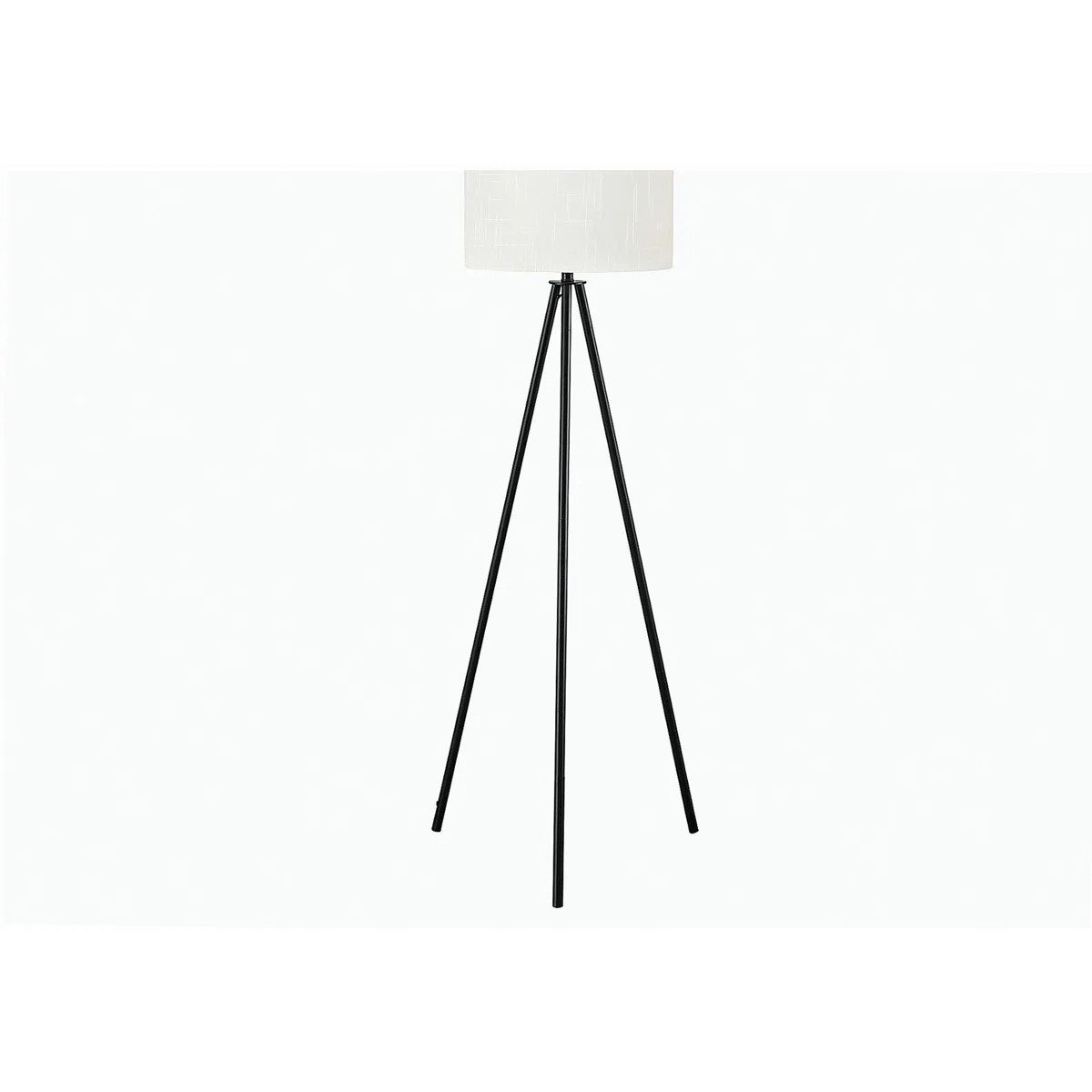 63-inch high, black metal base, ivory/cream color shade, modern style floor lamp | Wayfair North America