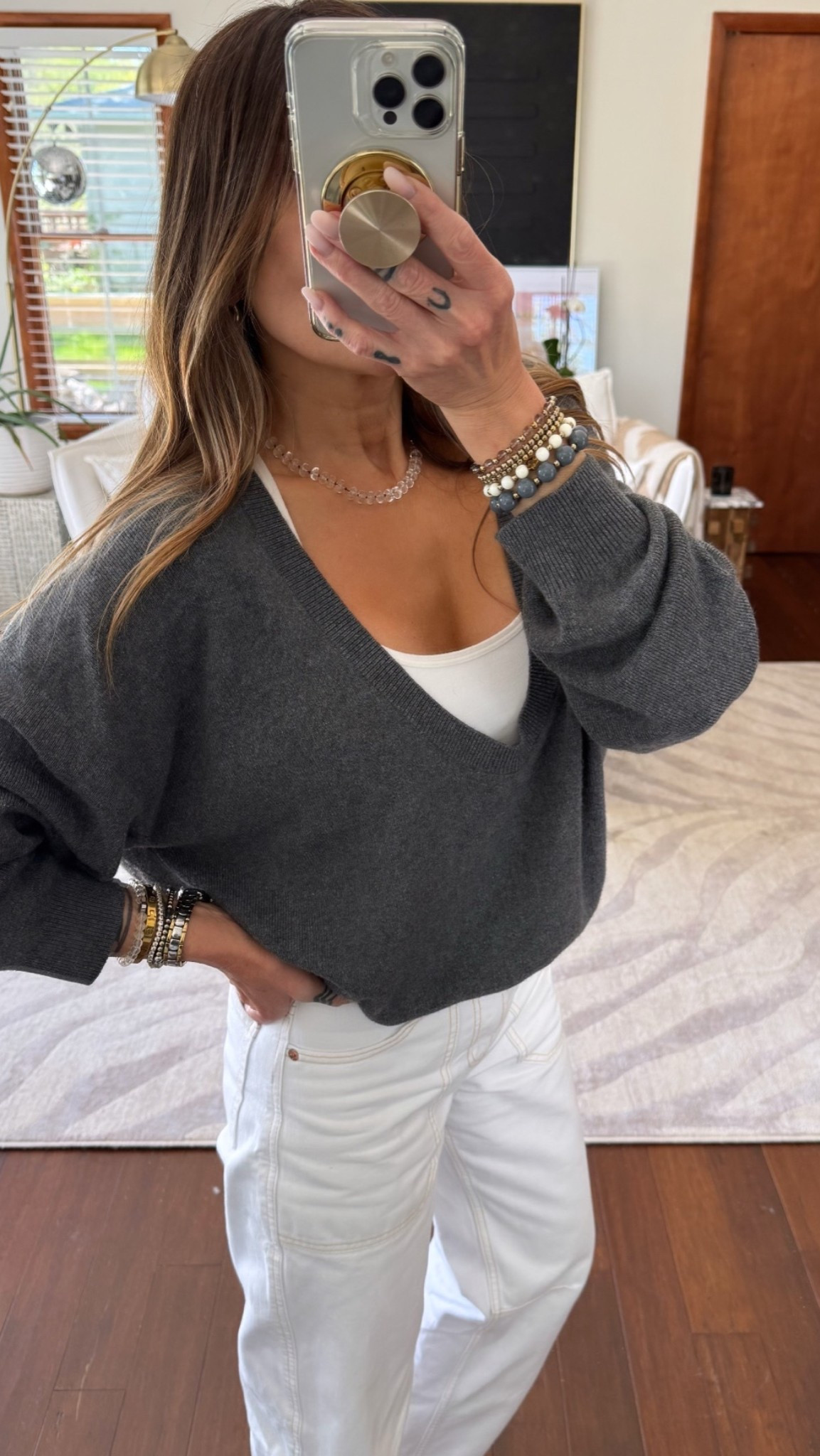 Sweater in a small. Jeans in petite.

#LTKootd #LTKOver40 #LTKPetite