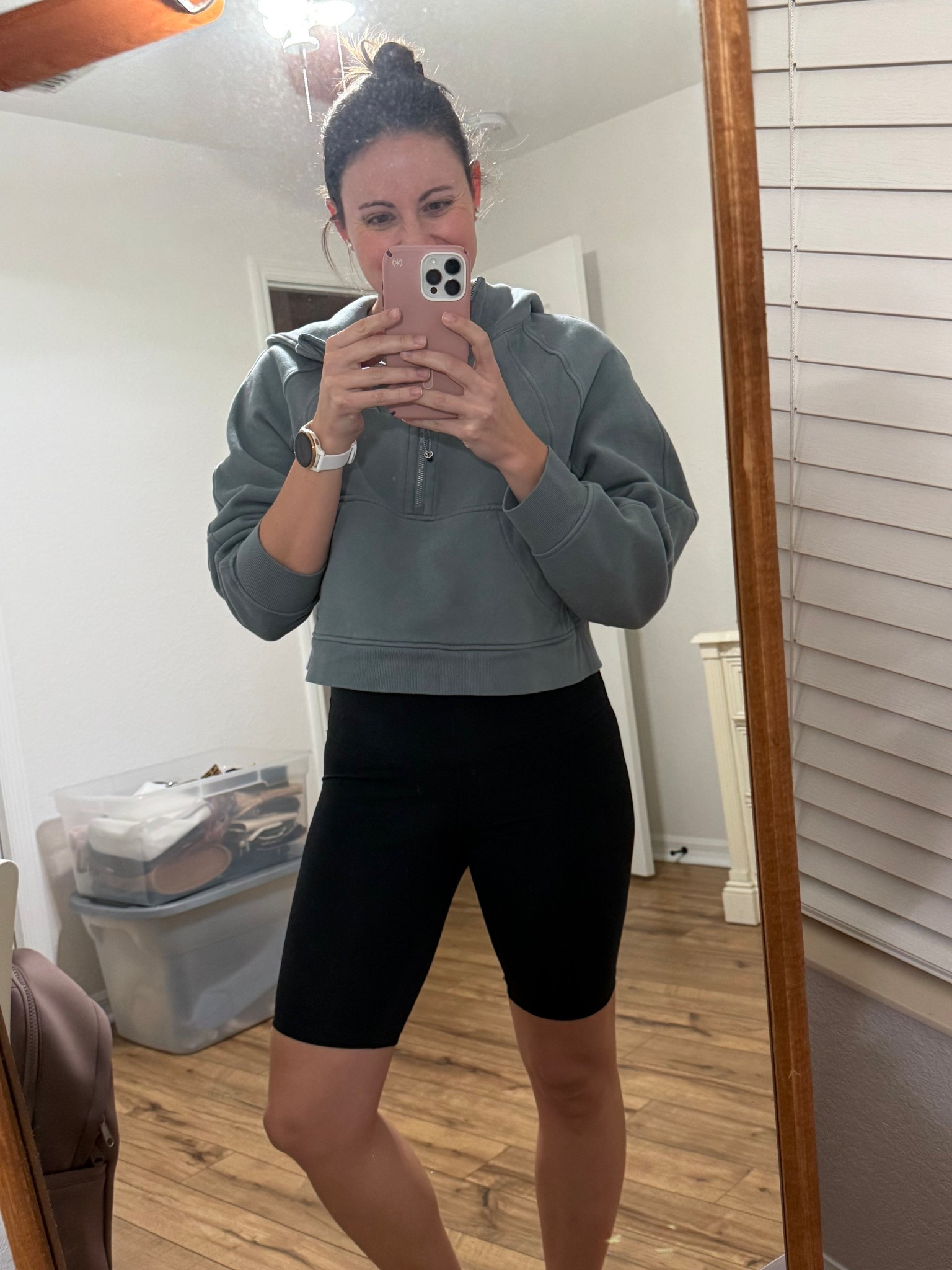 Go-to outfit whether I’m running errands, relaxing at home or doing a light workout. I love my bike shorts and love my Scuba sweatshirts from Lululemon. They fit true to size and some of my favorite sweatshirts in the market. 

#LTKgrwm #LTKActive #LTKootd