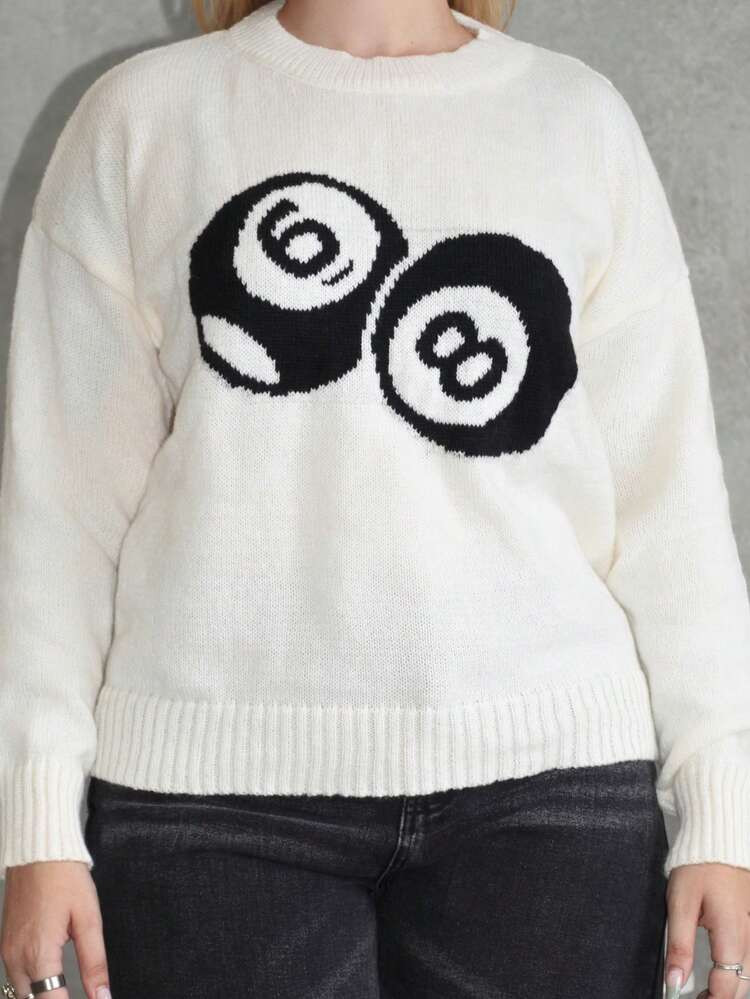 8ball Cherry Sweater | SHEIN