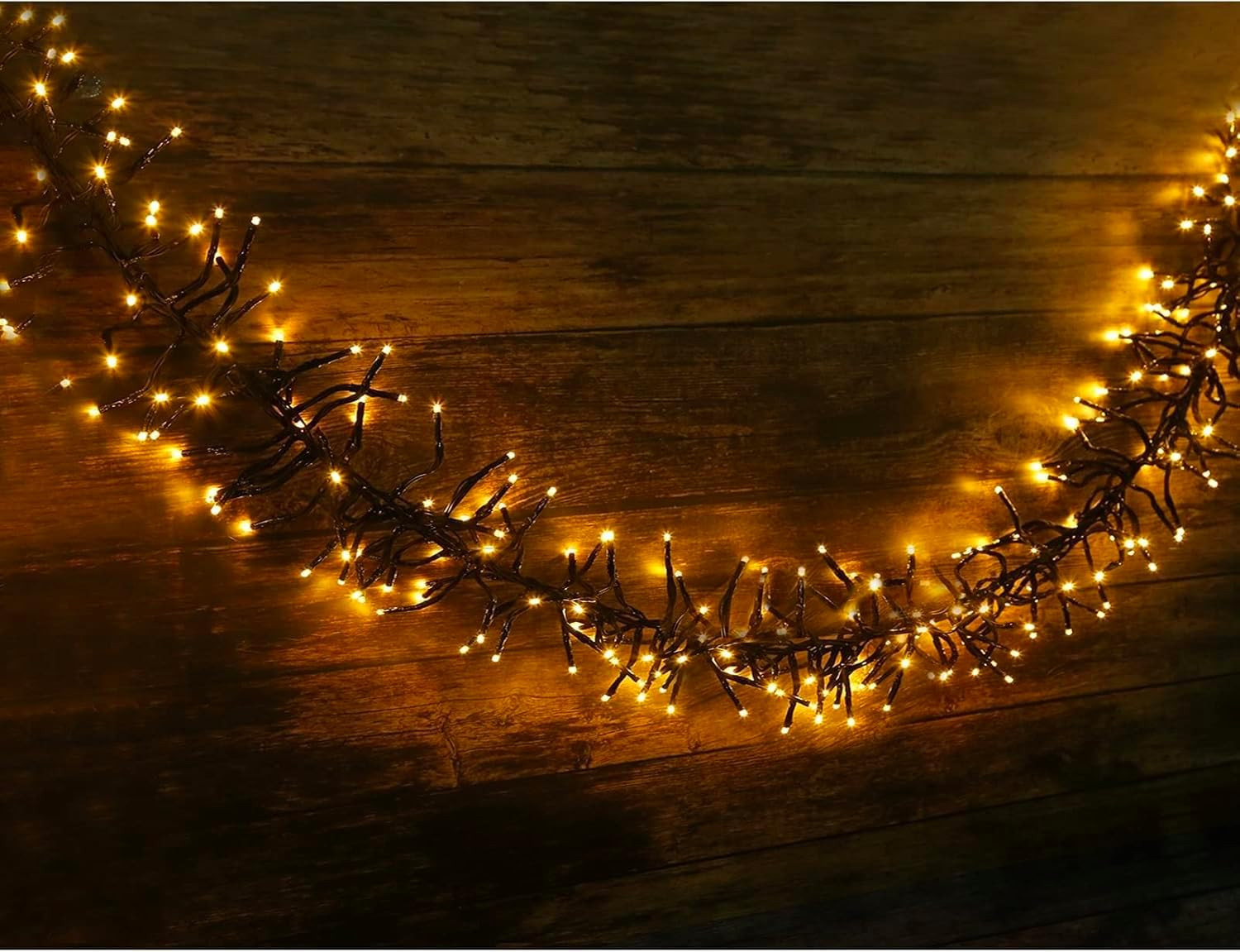 LED Cluster Lights, 400 LED Warm White Christmas Lights, 19.56FT Twinkle Christmas Tree Lights Outdoor, 8 Modes Plug in Fairy Lights for Xmas, Tree, Garland, UL Certification, Black Wire | Amazon (US)