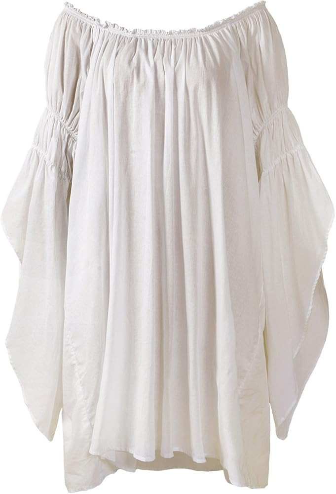 Renaissance 100% Cotton Medieval Peasant Dress Up Pirate Faire Celtic Blouse | Amazon (US)