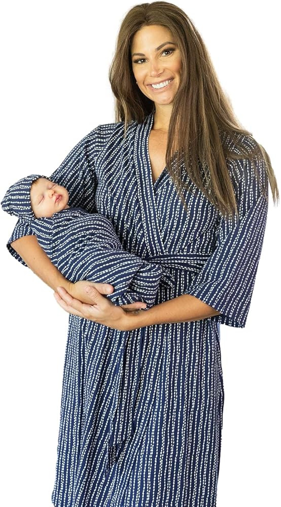 Baby Be Mine Maternity Robe & Swaddle Set – Mommy and Me Hospital Outfits, Labor Delivery Gown,... | Amazon (US)
