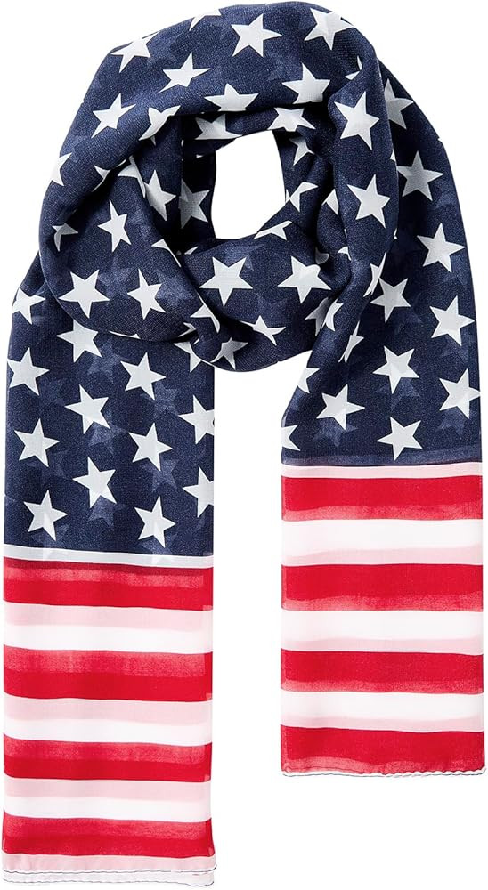 American Flag Scarf,Patriotic Scarf for USA Soccer Fans,Red White And Blue Scarves For 4th of Jul... | Amazon (US)