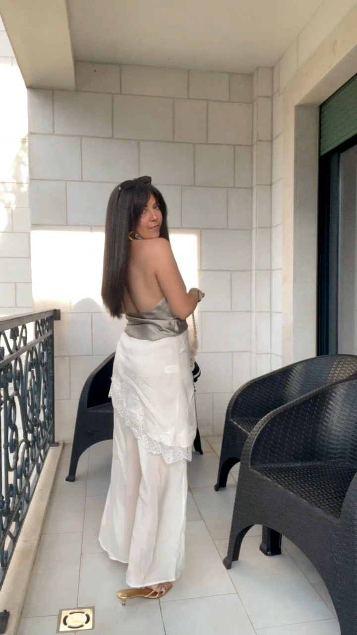 A neutral outfit that looks elevated every single time 🤍✨ This satin draped top + lace-trim Pareo pants are giving effortless vacation dinner energy, and I know I’ll be recreating this combo long after vacation. Linking everything (or the closest matches) on my LTK! ☁️🥂

#LTKootd #LTKTravel #LTKSeasonal
