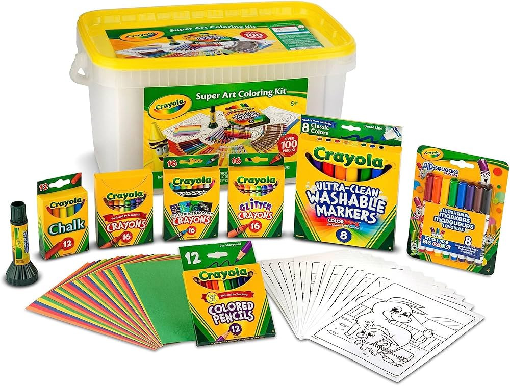 Crayola Super Art Coloring Kit (100+ Pcs), Arts & Crafts Set, Holiday Gift for Girls & Boys, Colo... | Amazon (US)